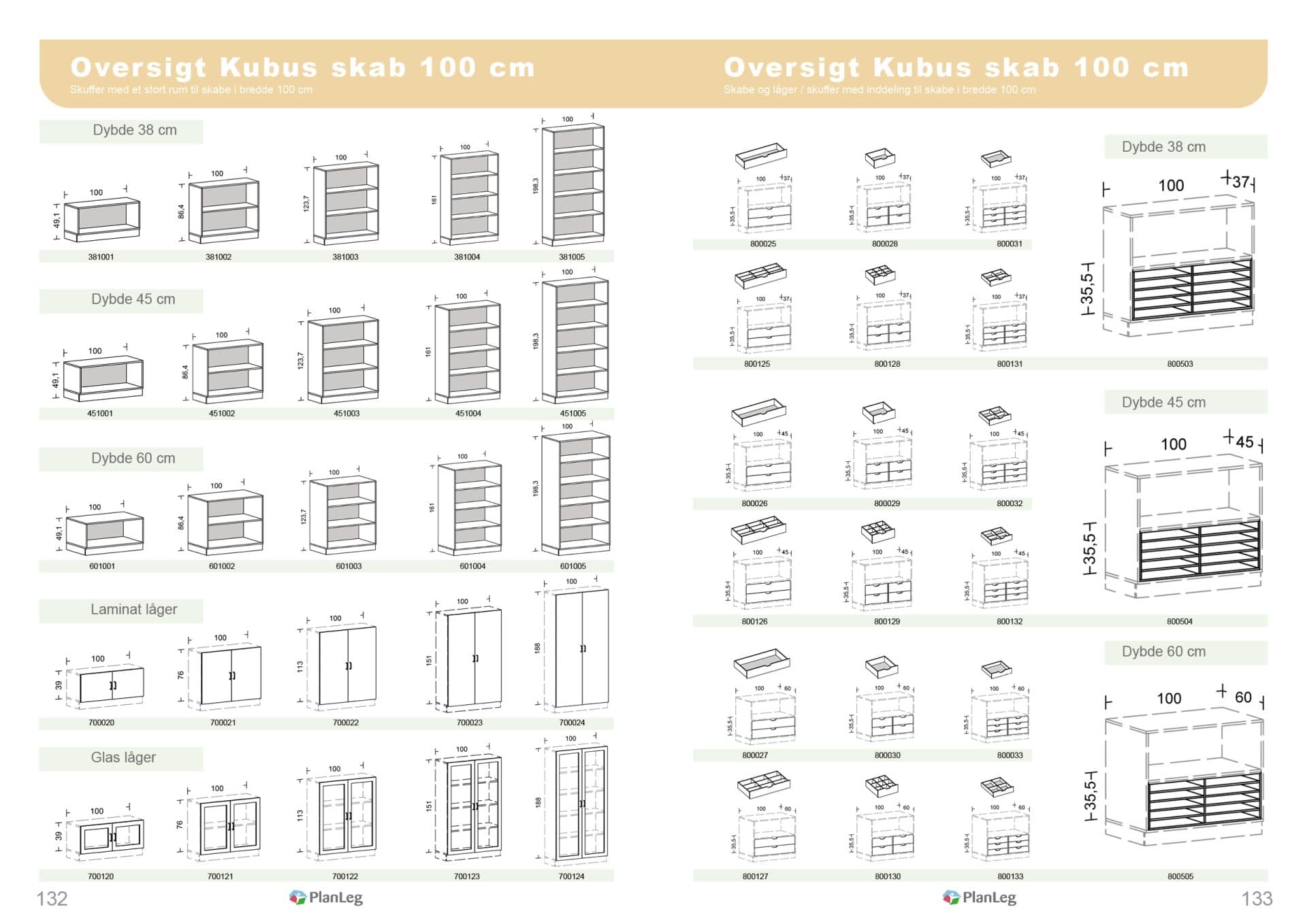 Oversigt kubus skab 100 cm